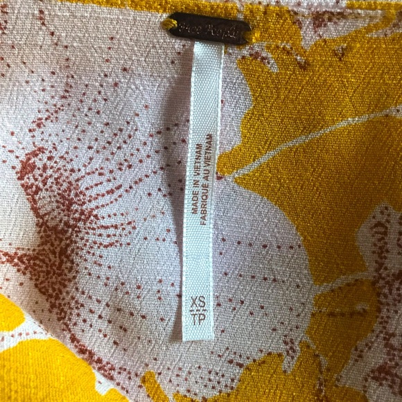 FREE PEOPLE French Quarter Yellow Floral Print Wrap Dress - Picture 13 of 13